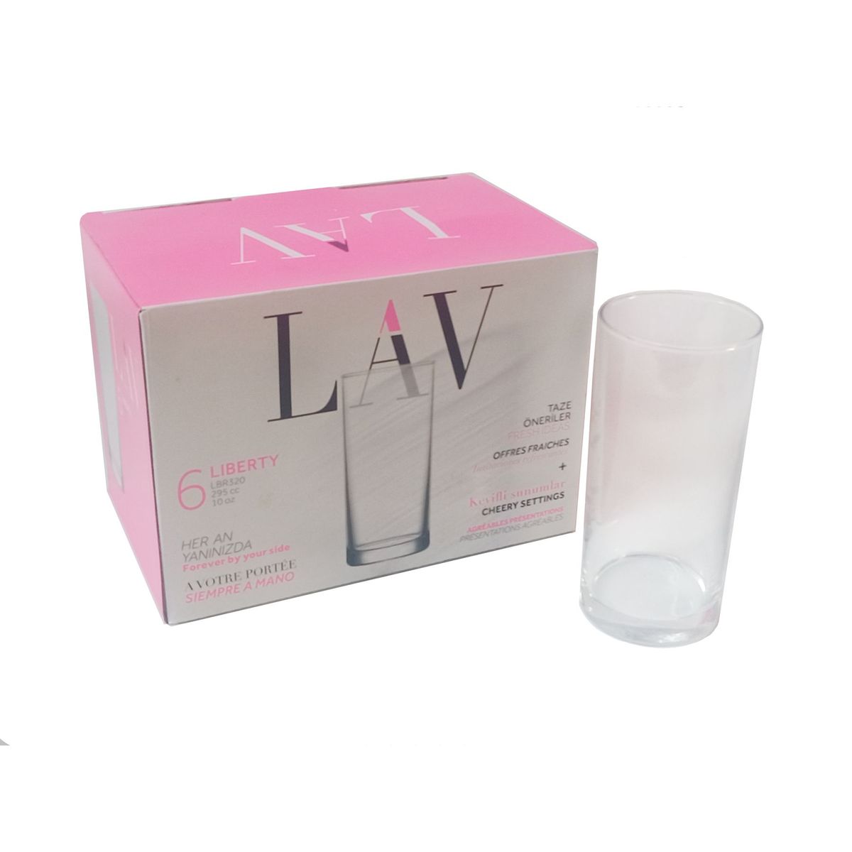LAV - Set De Vasos de Vidrio LAV Liberty X 6 Unidades