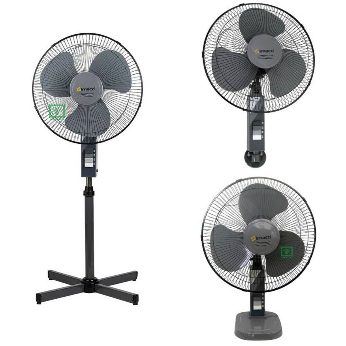 IMACO - Ventilador Imaco FS1631 16" 3 en 1 Pedestal, Pared o Mesa 45 W