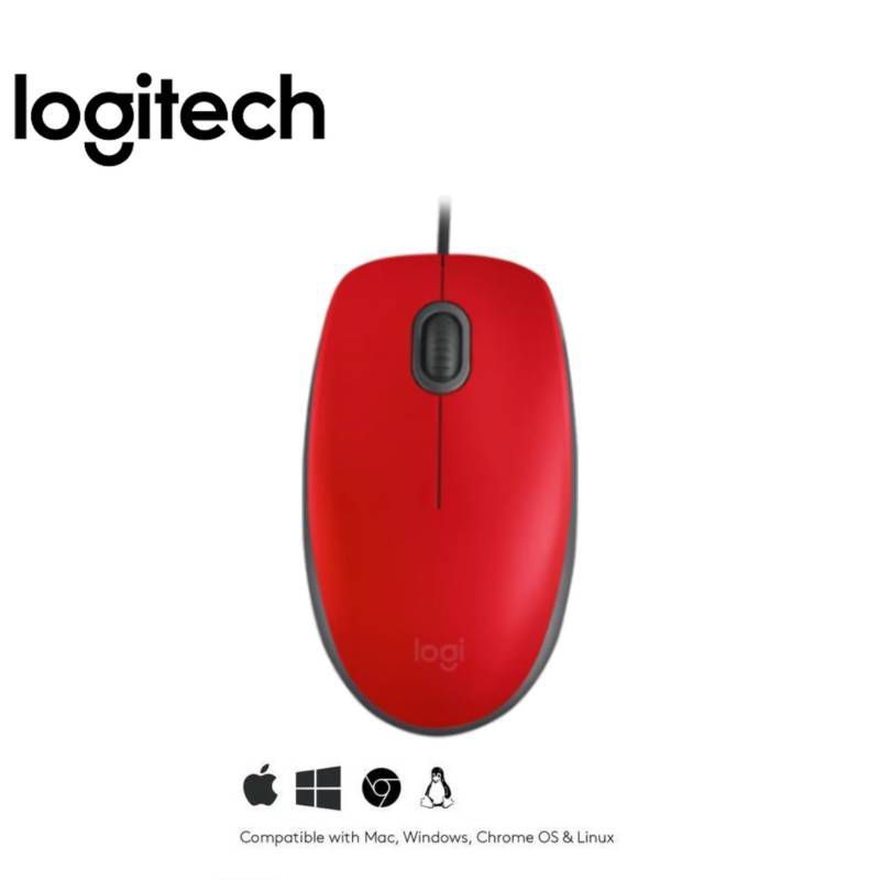 LOGITECH - MOUSE LOGITECH M110 SILENT OPTICO USB RED