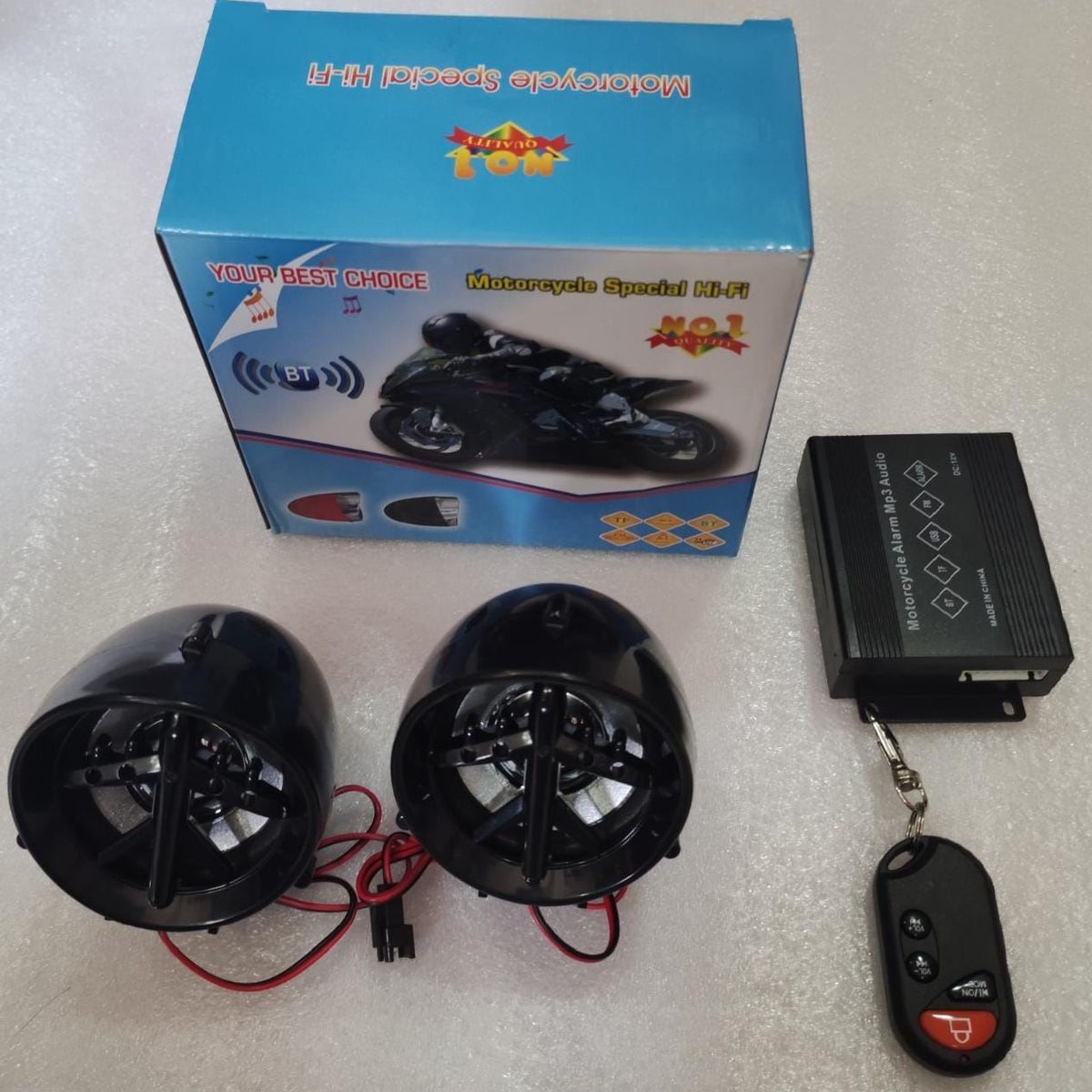 GENERICO - Parlante Cafini para Moto lineal con Alarma-Bluetooth-Usb