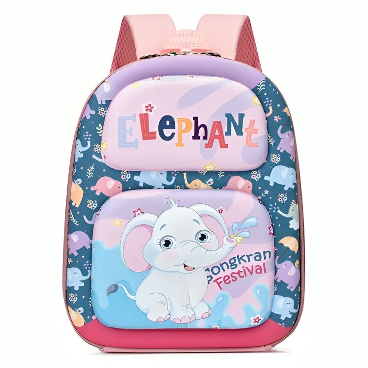 GENERICO - Mochila KAWAII Niñas Elefante Rosado