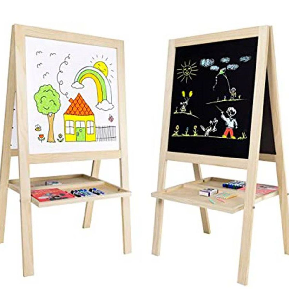 GENERICO - Pizarra Didáctica con Pedestal Grande y fichas imantadas