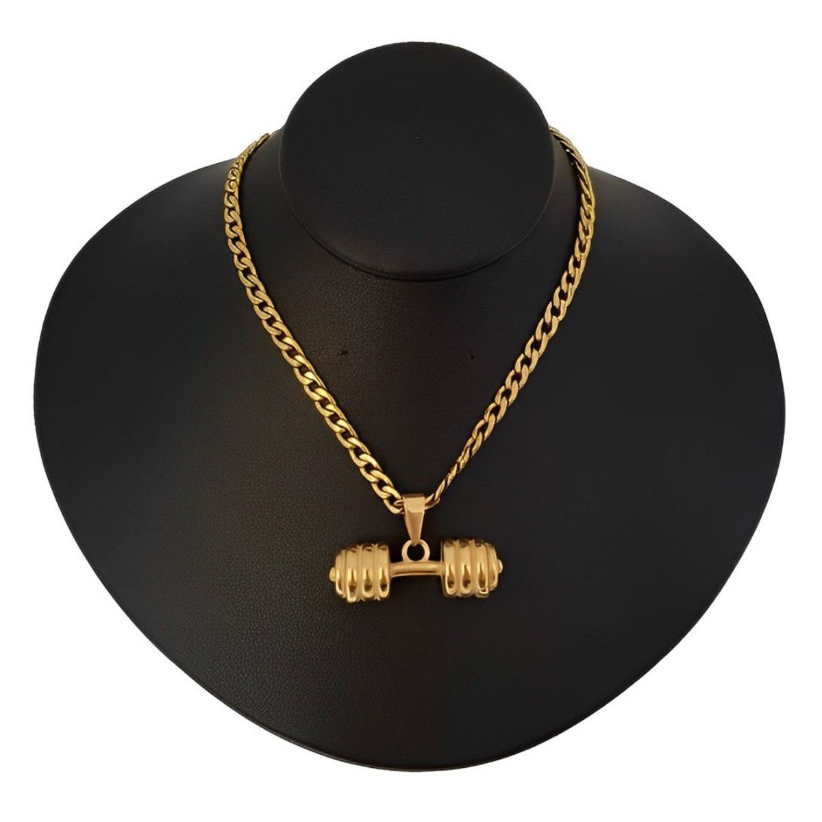 GENERICO - Collar Pesas Gym Joya Deportiva Acero Quirúrgico Dorado