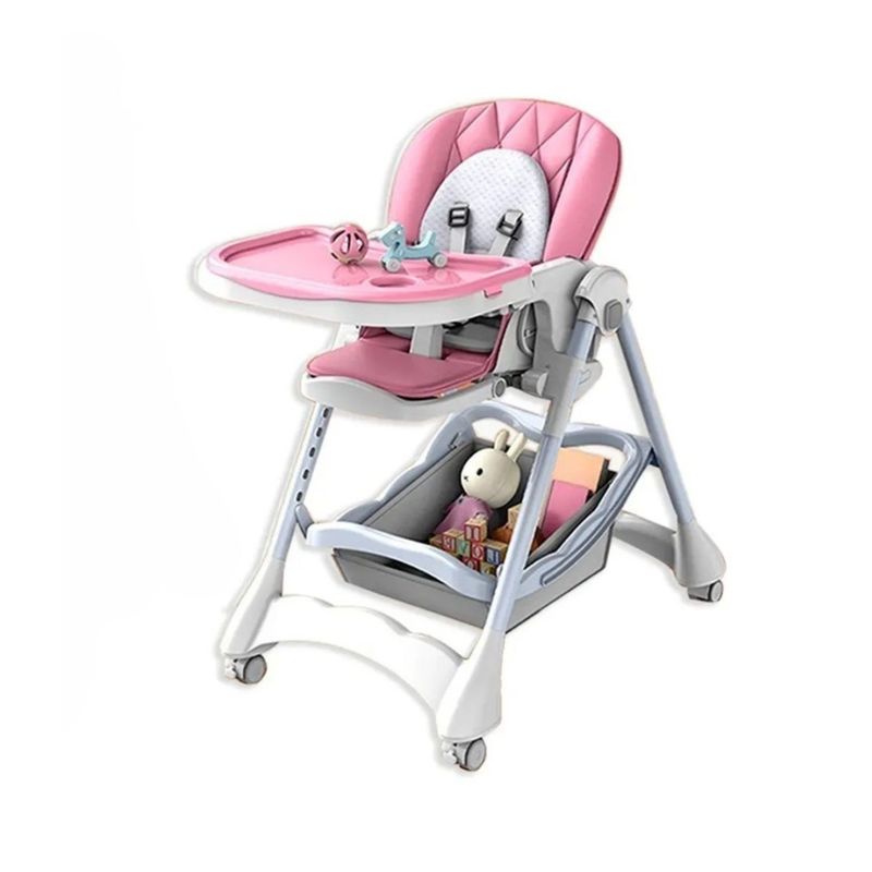 GENERICO - Silla De Comer Multifuncional Para Bebe Plegable Rosado