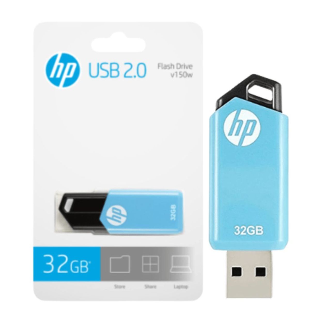 HP - MEMORIA USB 2.0 HP 32GB V150W CELESTE NEGRO