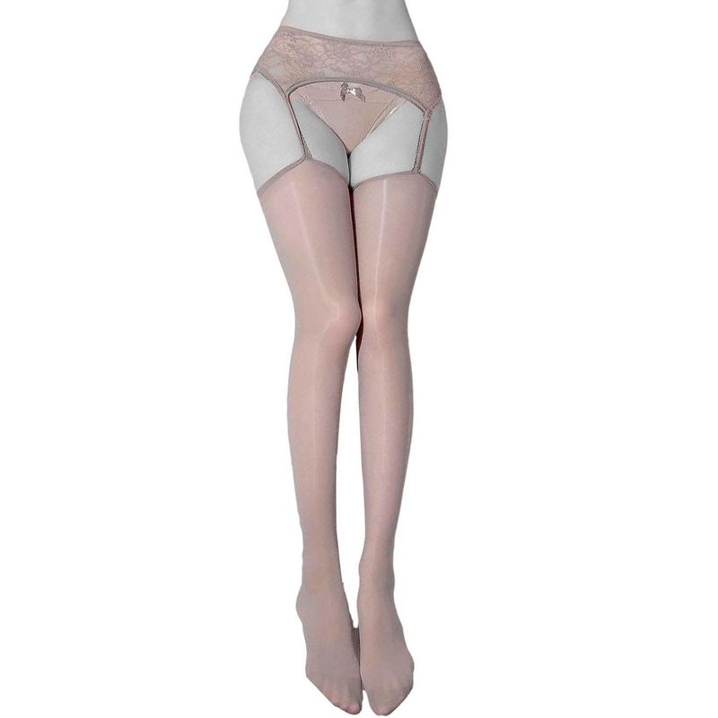 GENERICO - LENCERIA EXCLUSIVA Medias con Tirantes de Malla en el Abdomen