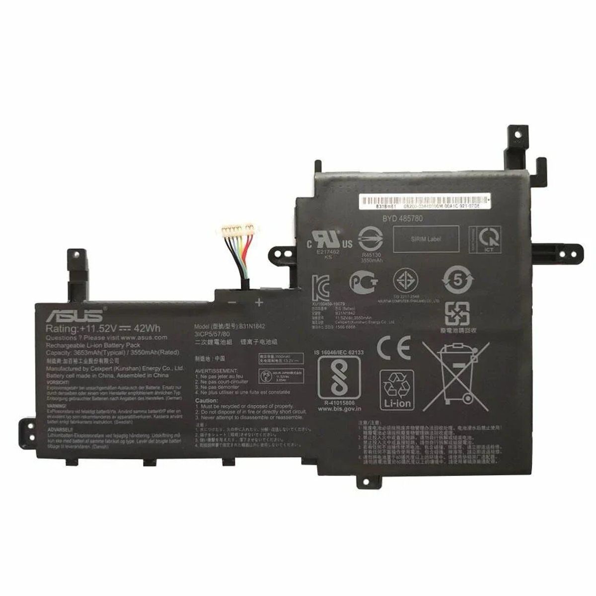 GENERICO - BATERIA PARA ASUS B31N1842 42Wh 11.52V 3 CELDAS X513 X531 K531 S531