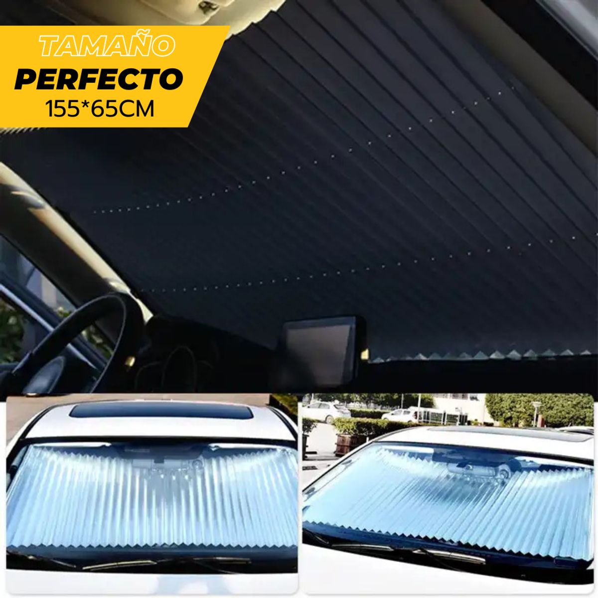 CARJOLLITY - KIT Tapasol de aluminio retráctil y tapasol lateral ventana