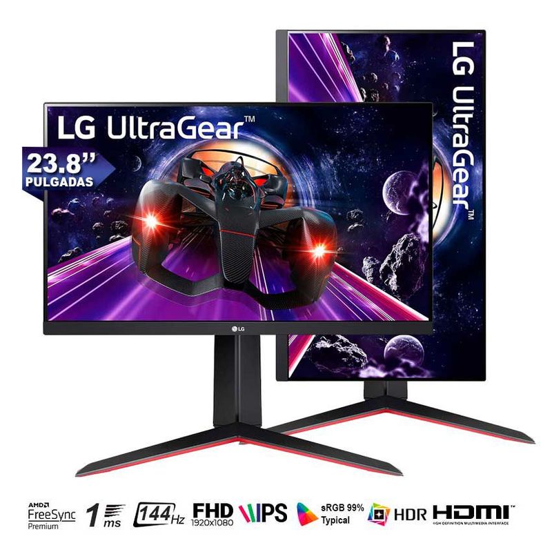 LG - Monitor LG 144 Hz Gamer UltraGear 24" Full HD IPS 1 ms 24GN65R-B