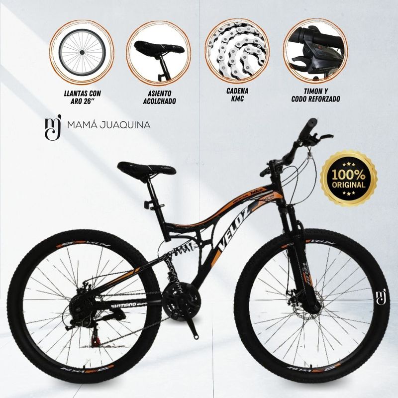 VELOX - Bicicleta Deportiva Aro 26 «ASCENT» Orange
