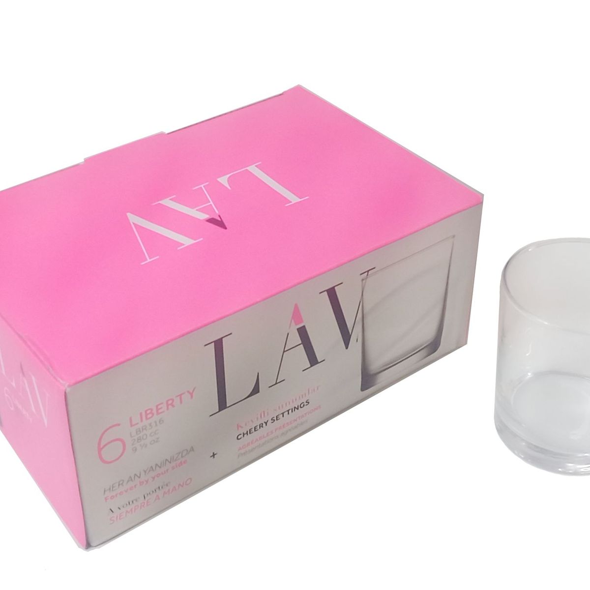 LAV - Set De Vasos de Vidrio LAV Liberty X 6 Unidades