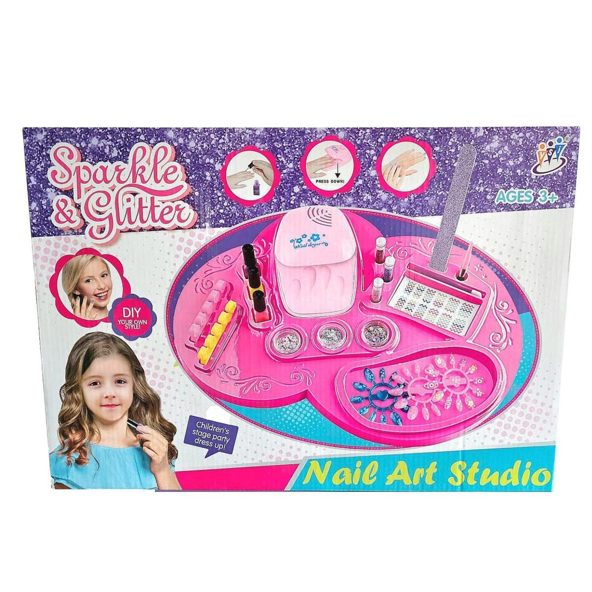 SPARKLE & GLITTER - Set Deluxe de Manicure para Niñas
