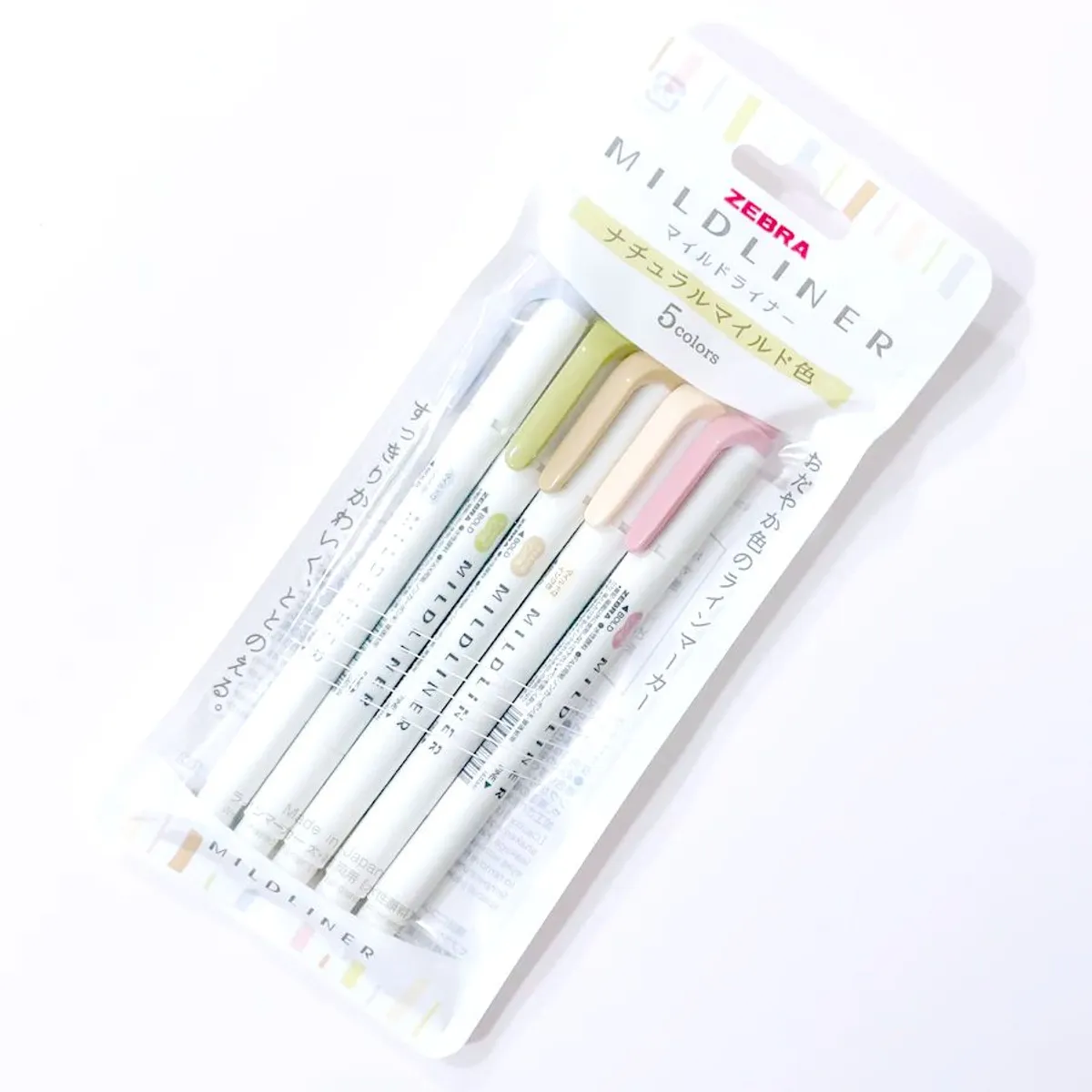 ZEBRA - Set 5 marcadores Zebra Mildliner Natural