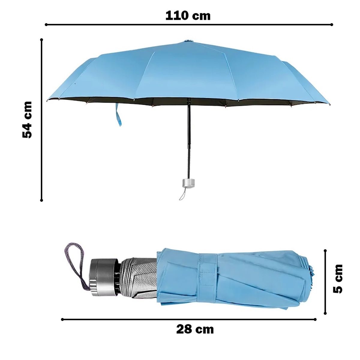 GENERICO - Paraguas Plegable Sombrilla de Mano Colores para Hombre