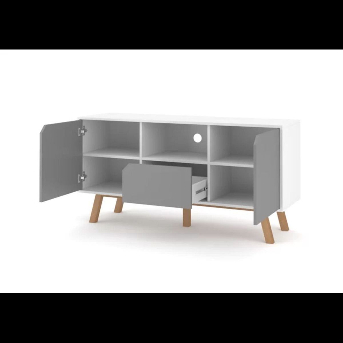 TU MESITA - Mesa de TV Moderna Burkina Gris 140cm TU MESITA