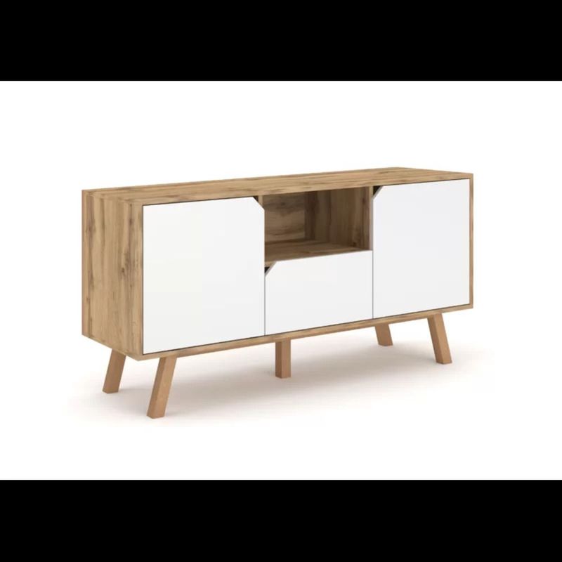 TU MESITA - Mesa de TV Moderna Burkina Blanca 140cm TU MESITA