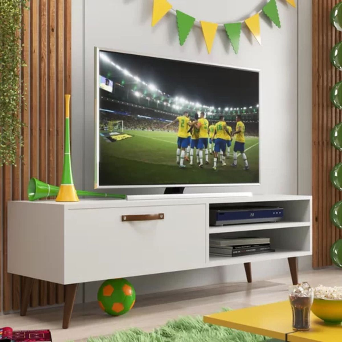 TU MESITA - Mesa para TV práctica 1 cajon Xanadú color Blanco TU MESITA