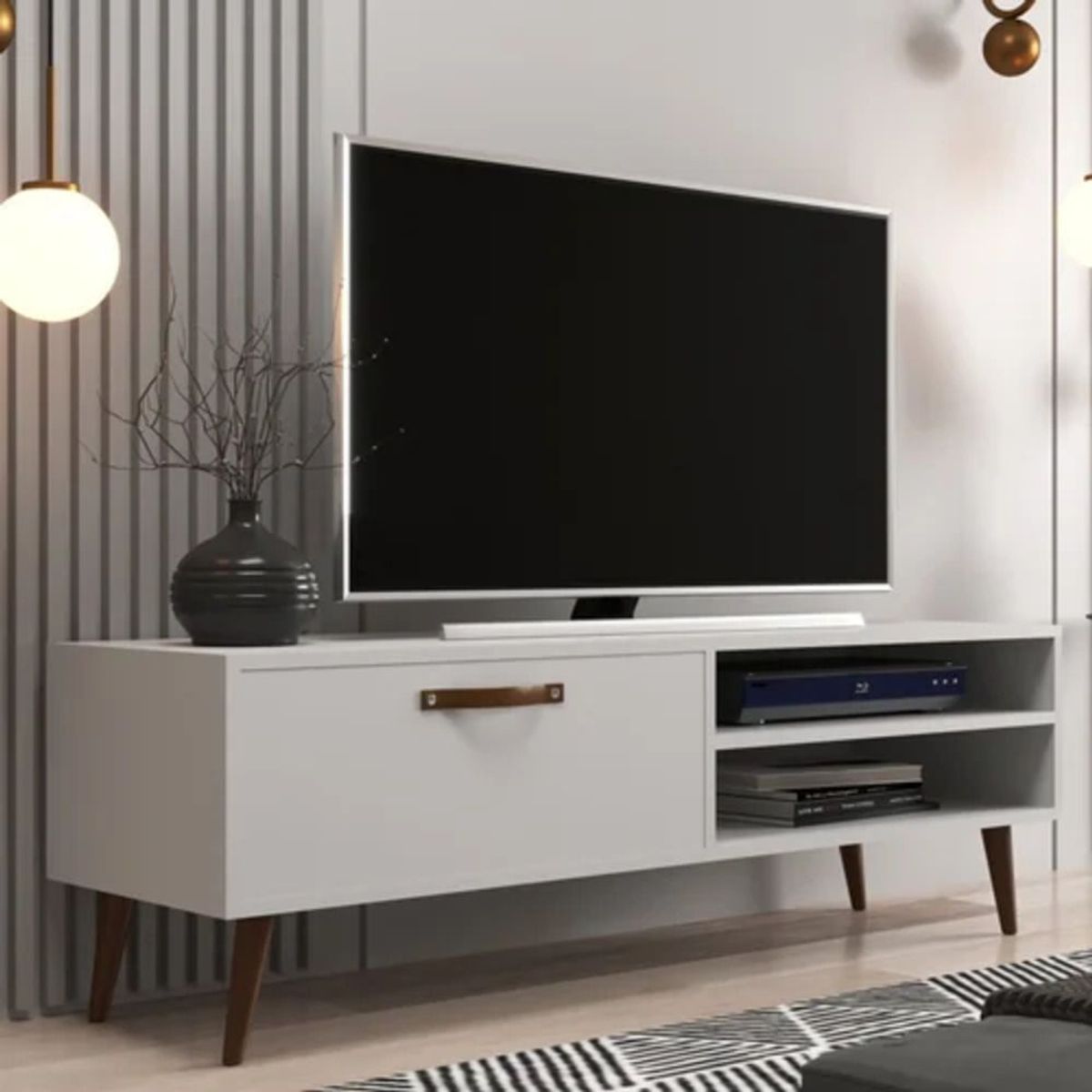 TU MESITA - Mesa para TV práctica 1 cajon Xanadú color Blanco TU MESITA