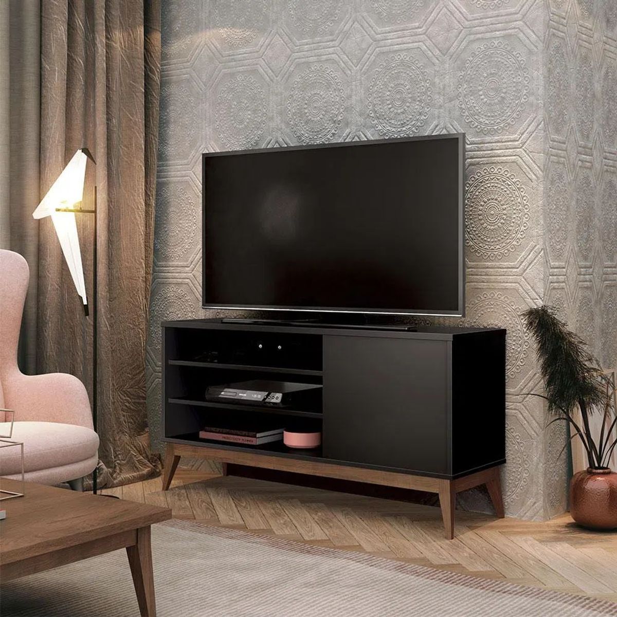 TU MESITA - Mueble para Tv multiusos Milano color Negro TU MESITA