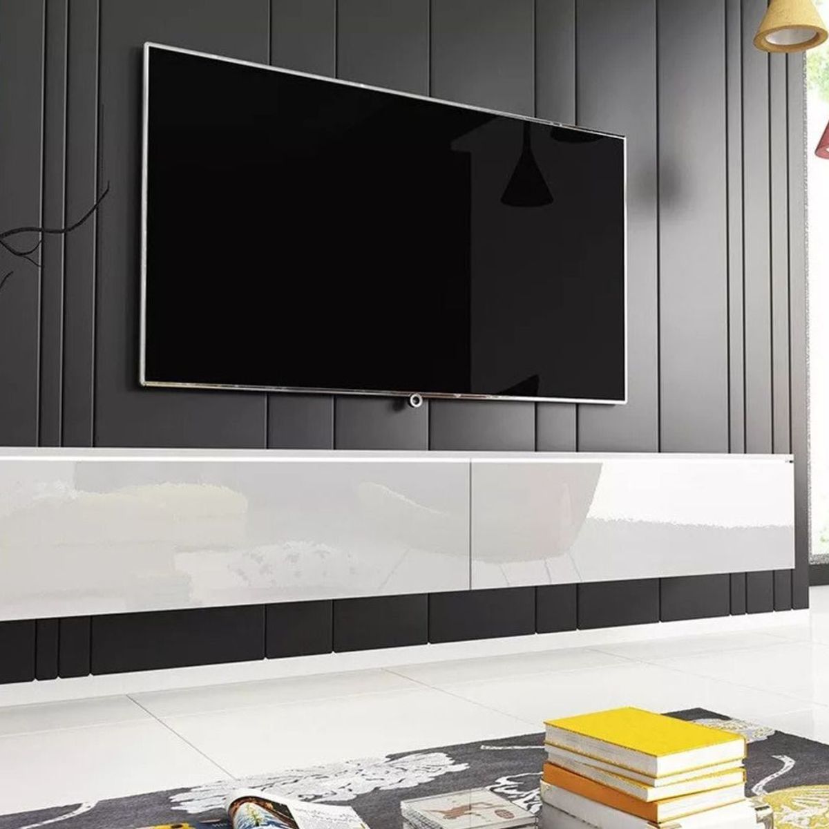 TU MESITA - Mueble para Tv flotante 2 puertas Elvira color Blanco TU MESITA