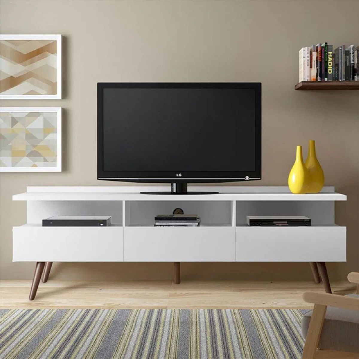 TU MESITA - Mueble para TV 3 cajones Drago color Blanco TU MESITA