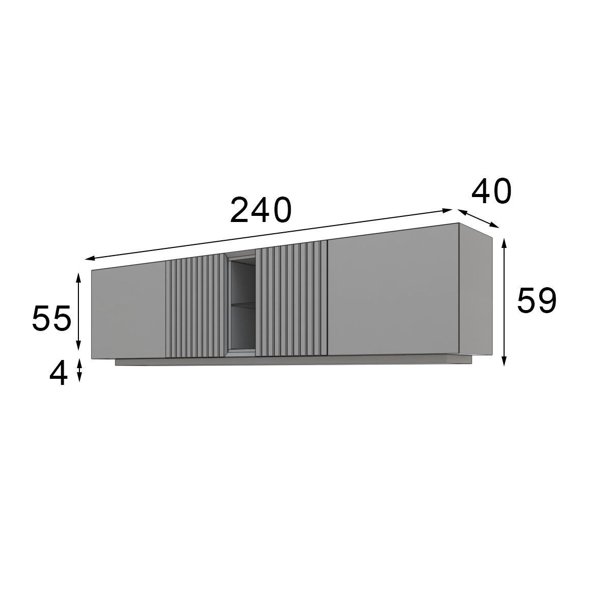 TU MESITA - Mesa de TV Moderna Power color Negro/Duna TU MESITA