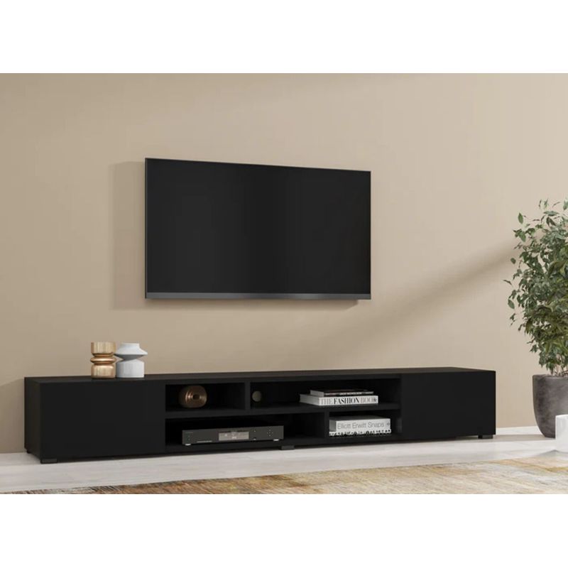 TU MESITA - Mesa de Tv Moderna 2 puertas Olimpia color Negro TU MESITA