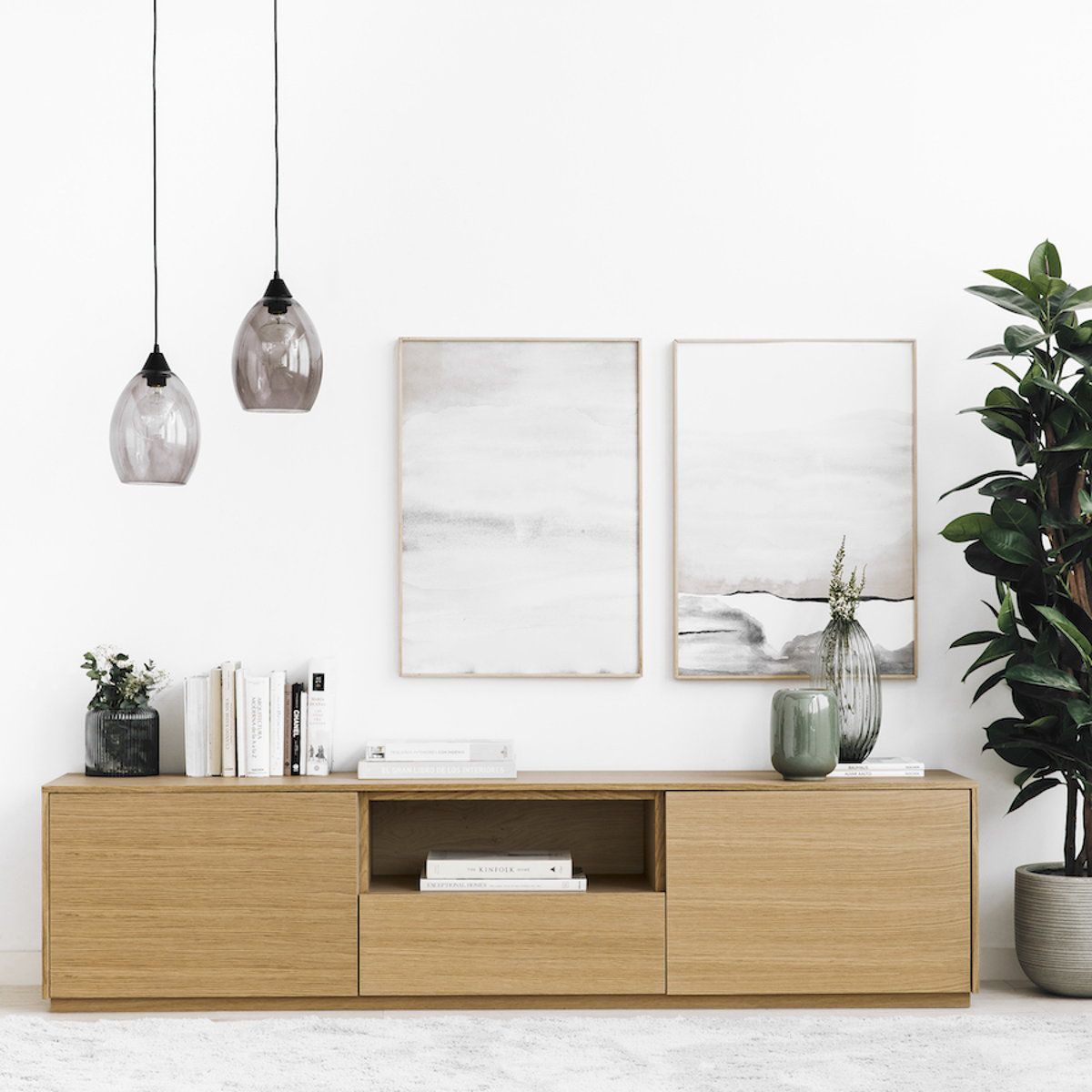 TU MESITA - Mesa de Tv 2 puertas 1 cajón Prost color Duna TU MESITA