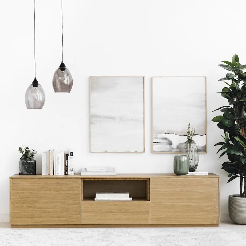 TU MESITA - Mesa de Tv 2 puertas 1 cajón Prost color Duna TU MESITA