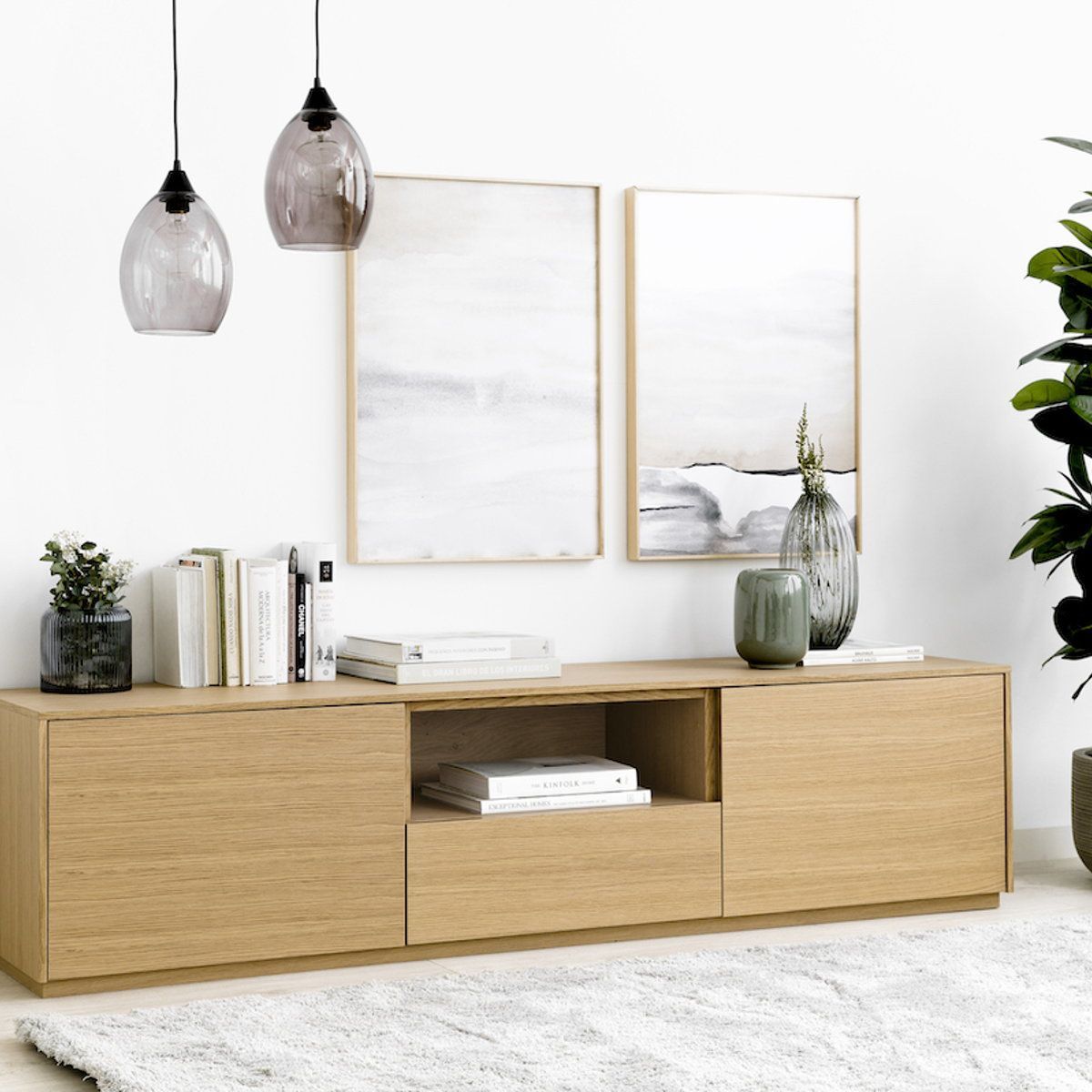 TU MESITA - Mesa de Tv 2 puertas 1 cajón Prost color Duna TU MESITA