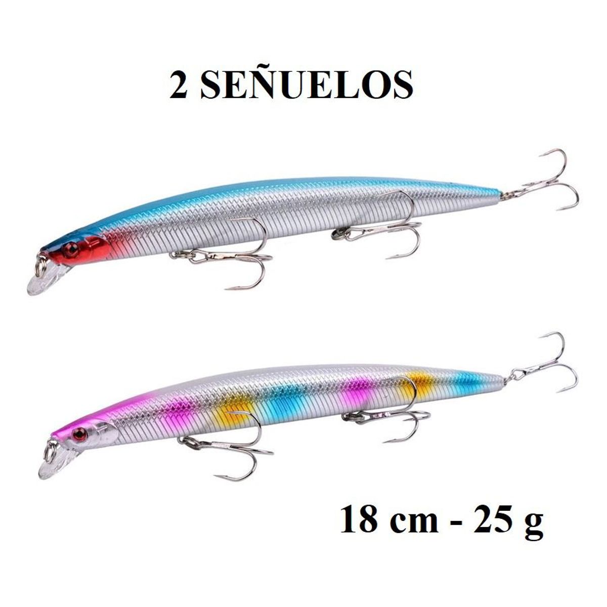 GENERICO - SEÑUELOS PACK 2 Unidades de 25 GR 18 CM