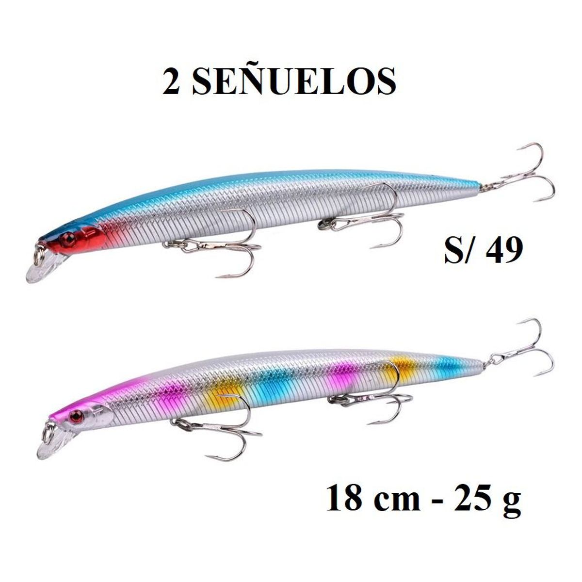 GENERICO - SEÑUELOS PACK 2 Unidades de 25 GR 18 CM