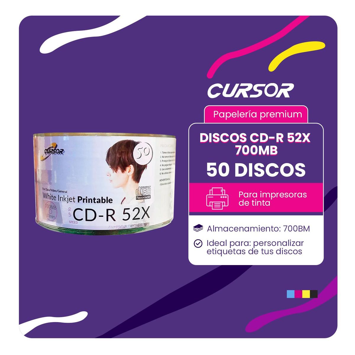 CURSOR - Cdr-80 700mb Imprimible Cursor