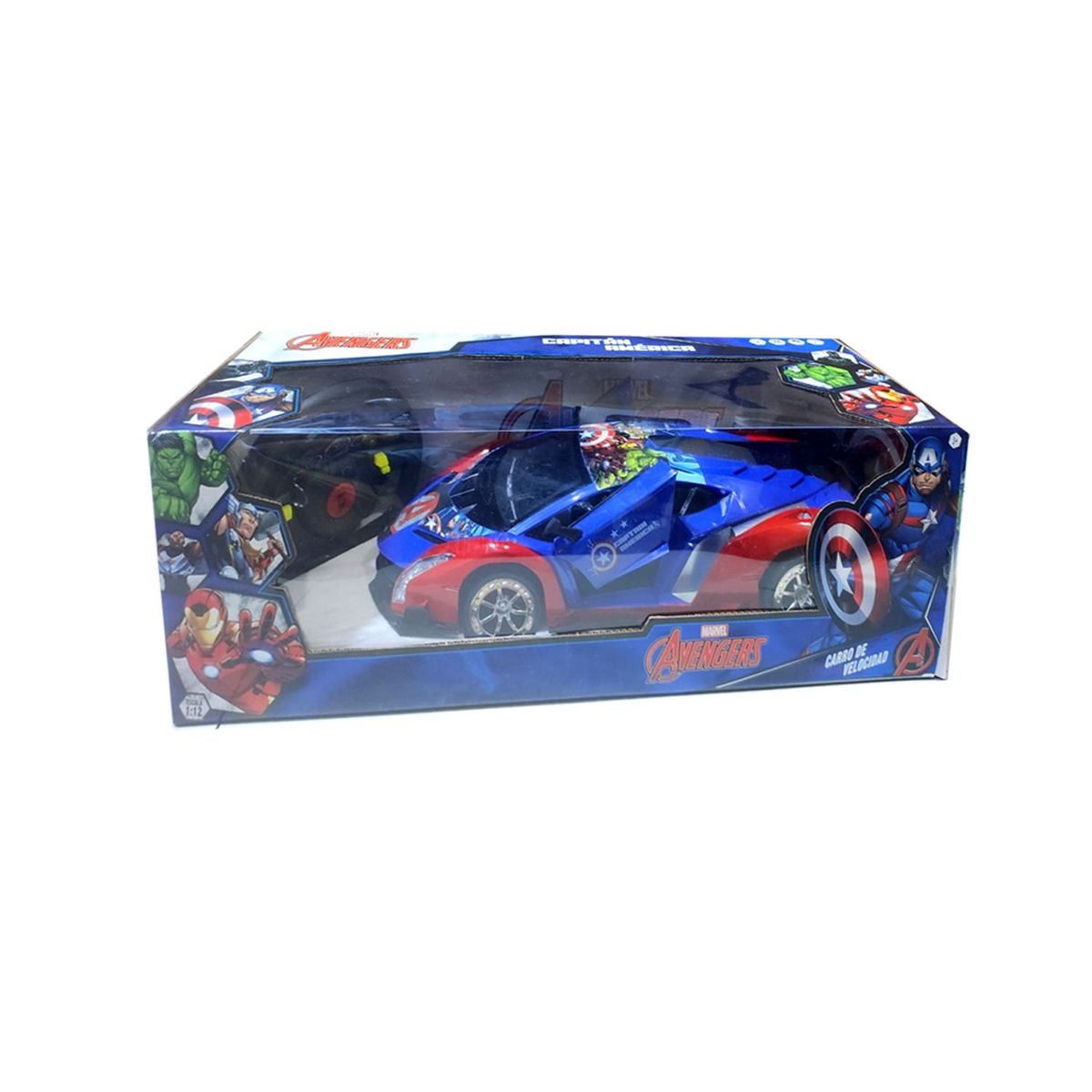 MARVEL - Juguete Carro de Velocidad con Control Remoto Avengers