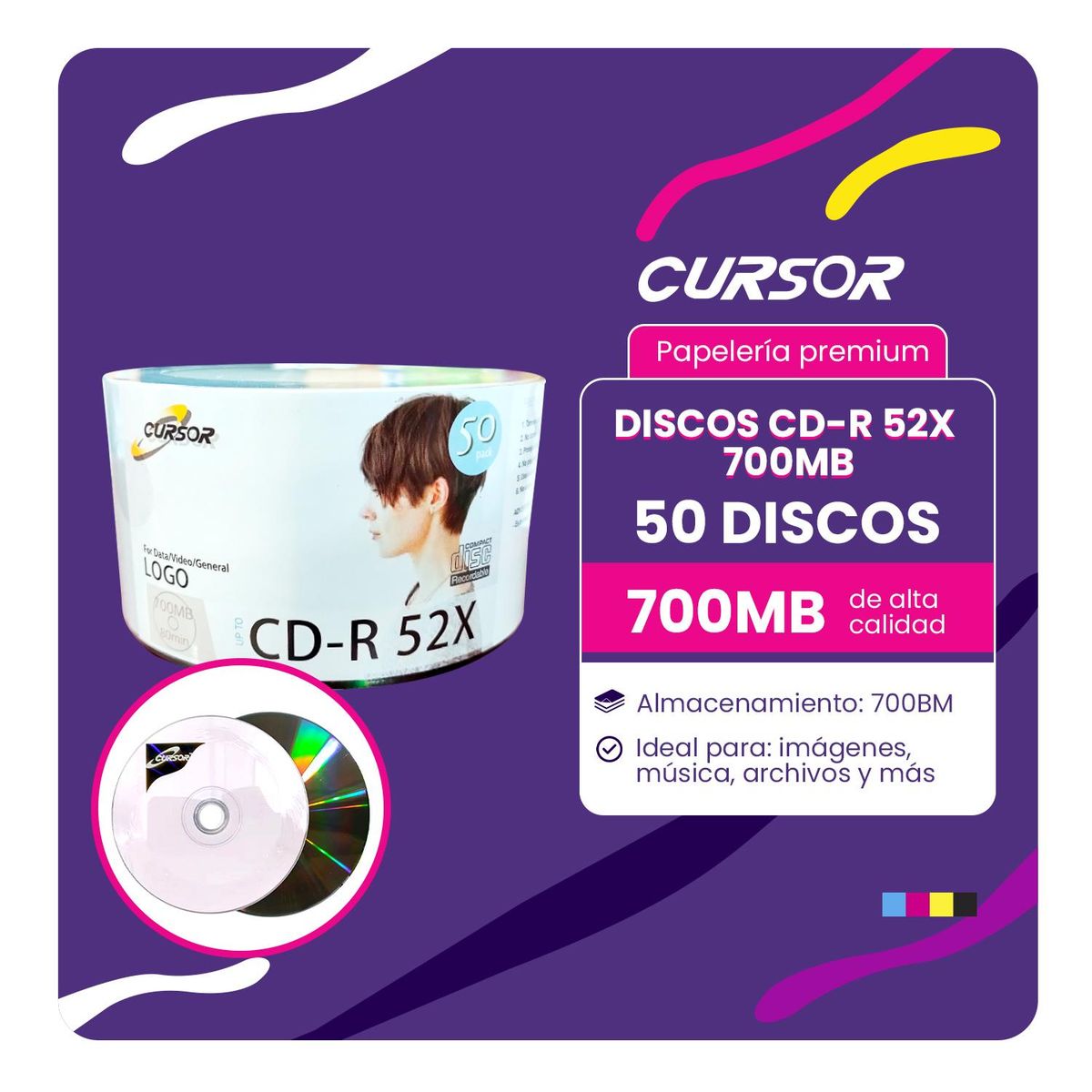 GENERICO - Cd - R 52x Logo Cursor Pack 50