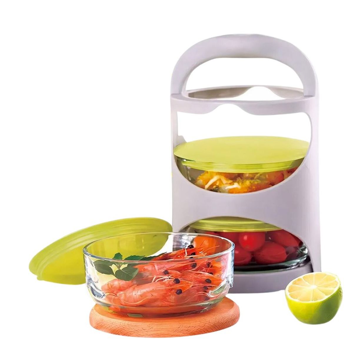 INSPIRA - Lonchera Táper de Vidrio Portátil Recipiente Apilable