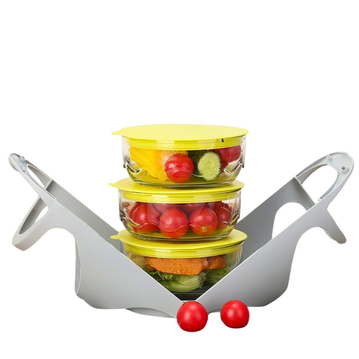 INSPIRA - Lonchera Táper de Vidrio Portátil Recipiente Apilable