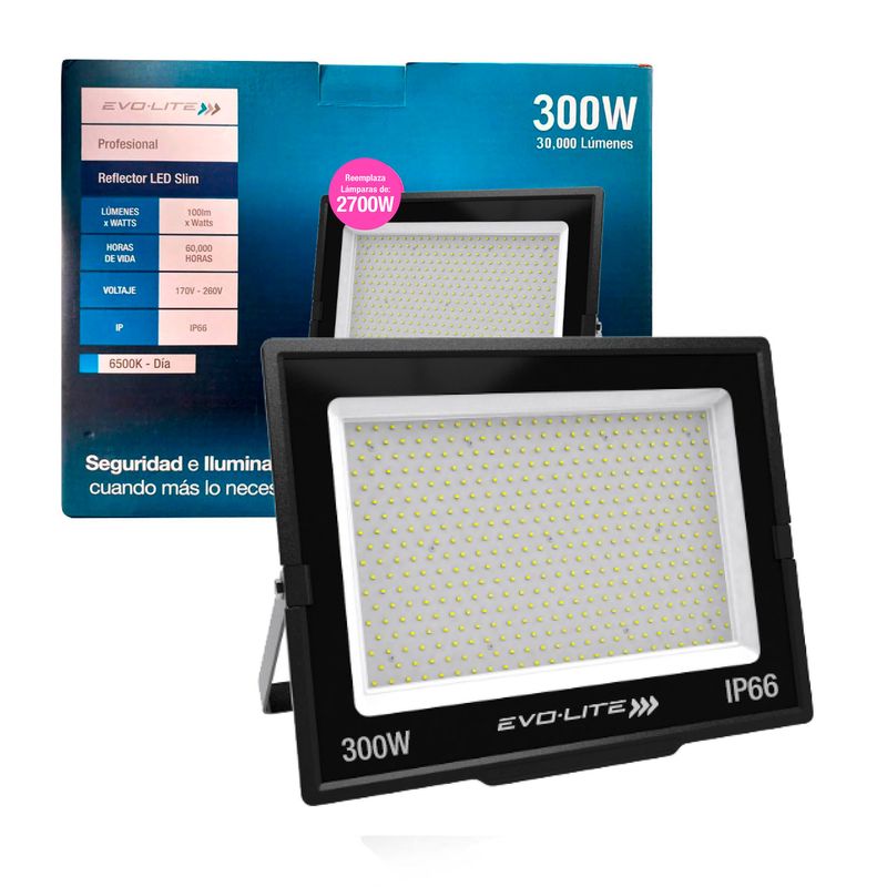 EVOLITE - Reflector Slim PRO 300w IP66 - Luz día