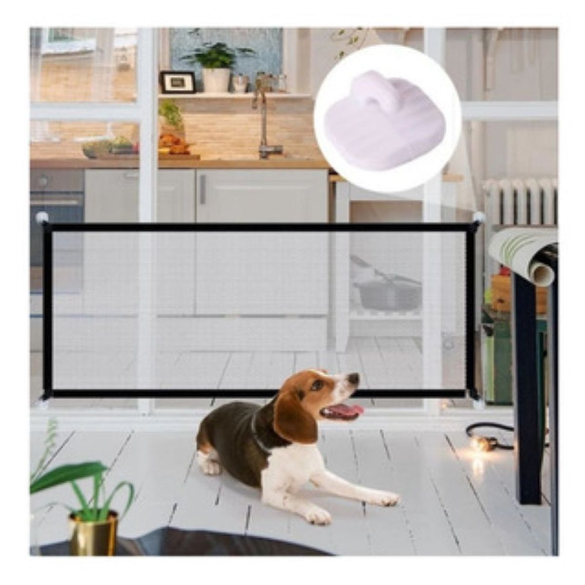 GENERICO - Malla de Seguridad para Mascotas Plegable 110x80 color CAMELLO