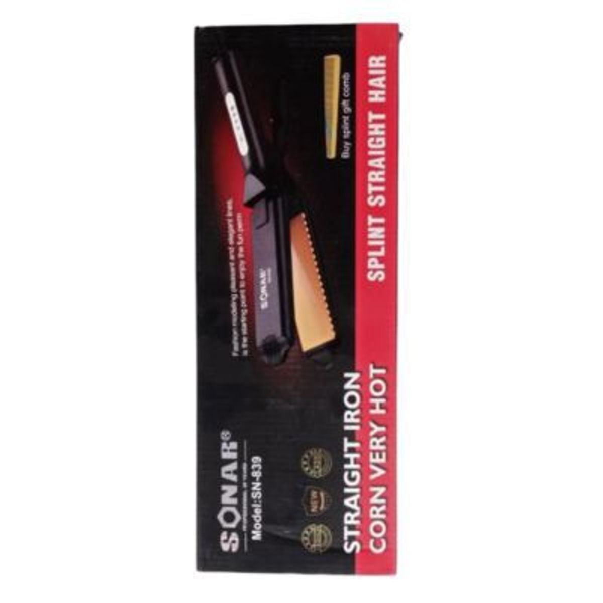 OEM - Plancha Alisadora Eléctrica Para Cabello SONAR SN-839