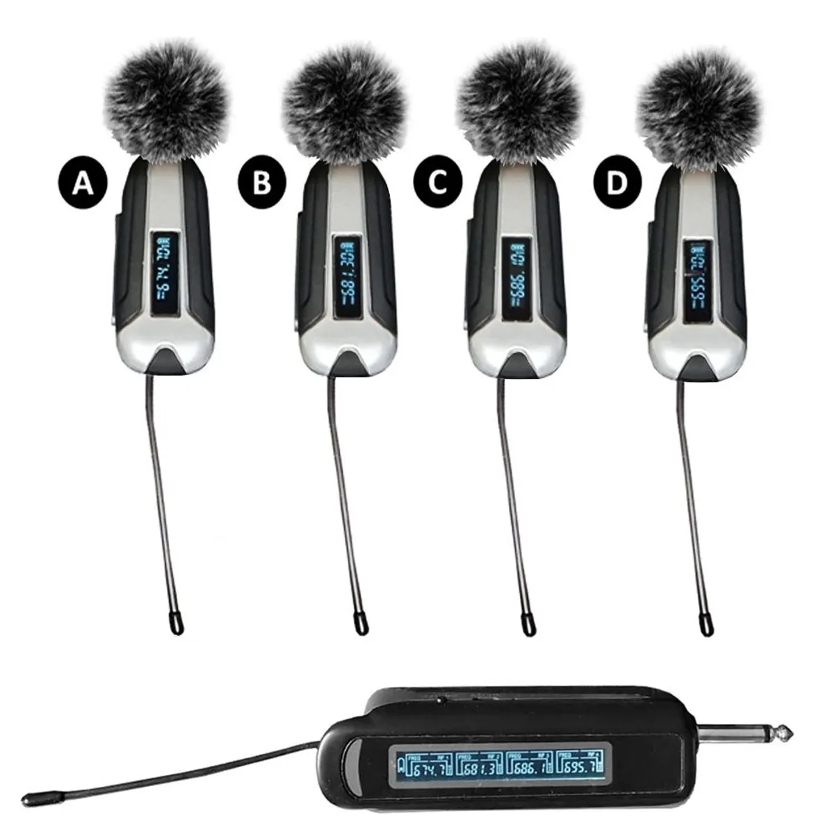 OEM - Micrófonos Inalámbricos solaperos 4 en 1 PRO X4 UHF recargable