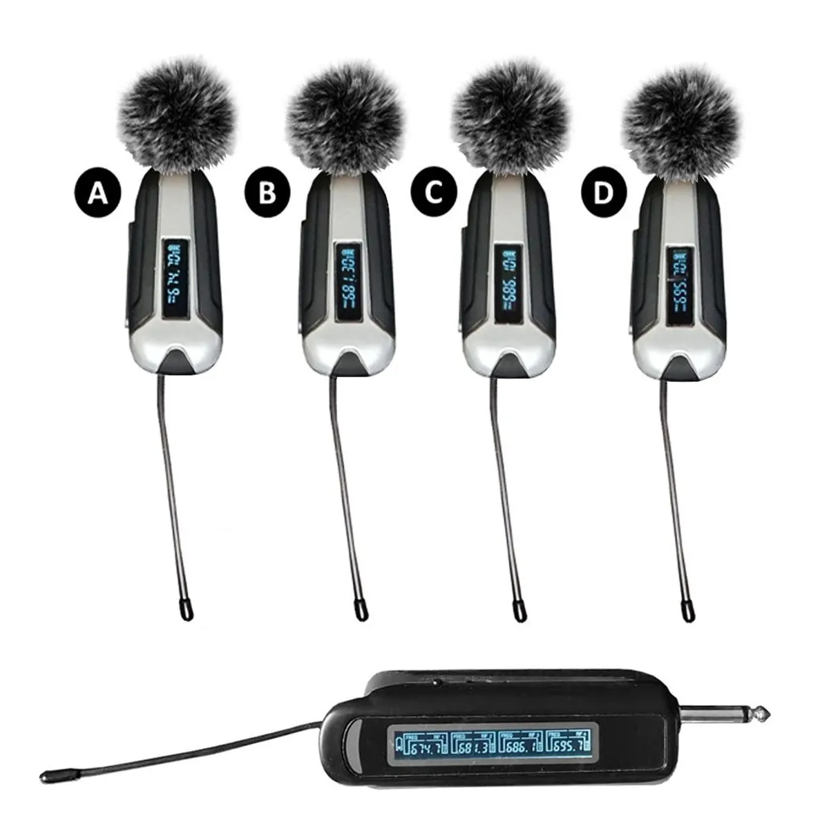 OEM - Micrófonos Inalámbricos solaperos 4 en 1 PRO X4 UHF recargable