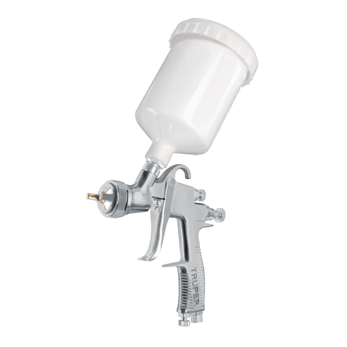 TRUPER - Pistola p/pintar gravedad LVLP vaso plástico, 1.4 mm