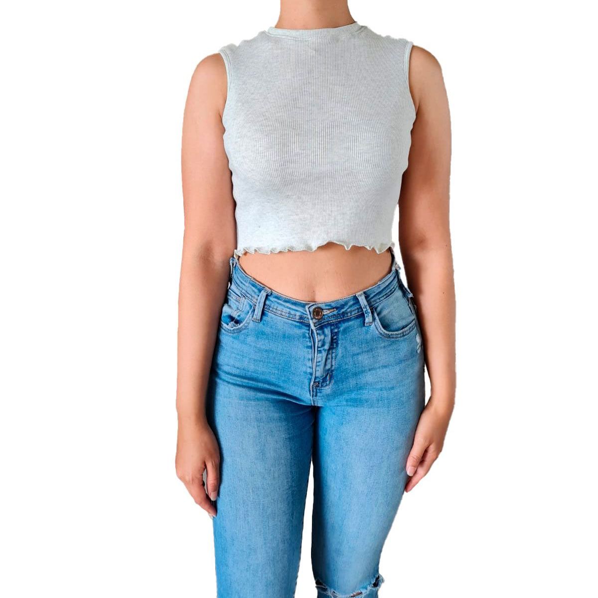 GENERICO - Polo bvd Mujer Lali - Nathalie Love It - Plomo - Gris Claro  S