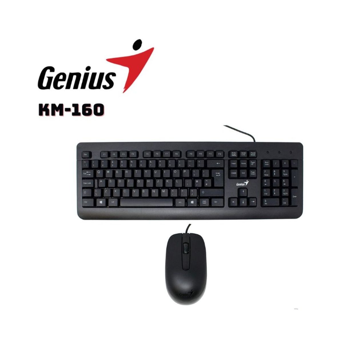 GENIUS - Combo Teclado y Mouse Genius KM-160 Alámbrico Conector USB