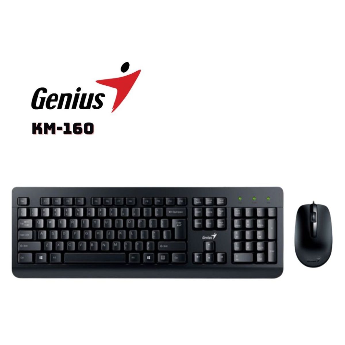 GENIUS - Combo Teclado y Mouse Genius KM-160 Alámbrico Conector USB