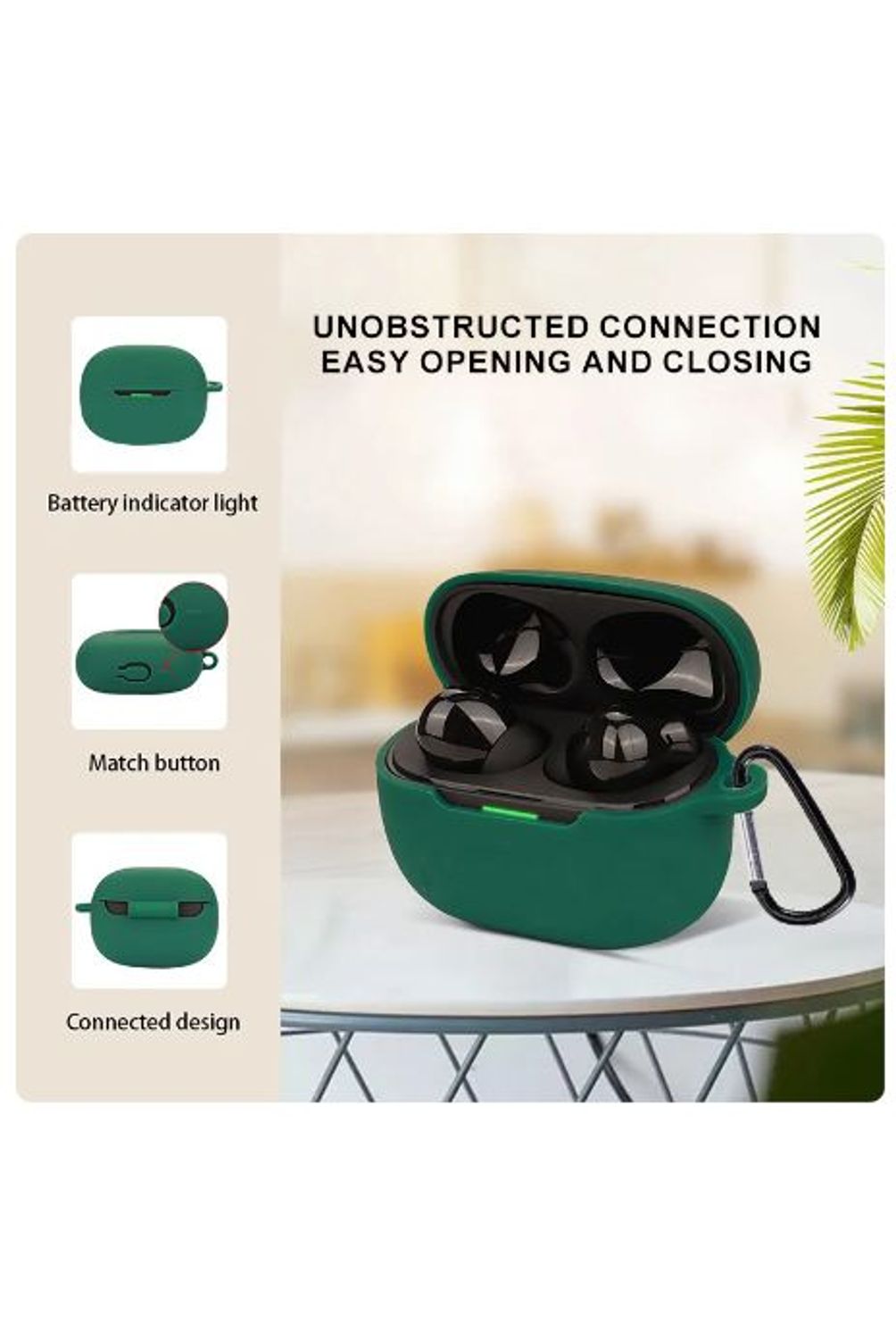 CONAPIKA Funda Para Redmi Buds 5, Ultra Fina Silicona Suave Anti-Choque Protective Carcasa Con Mosquetón, Negro