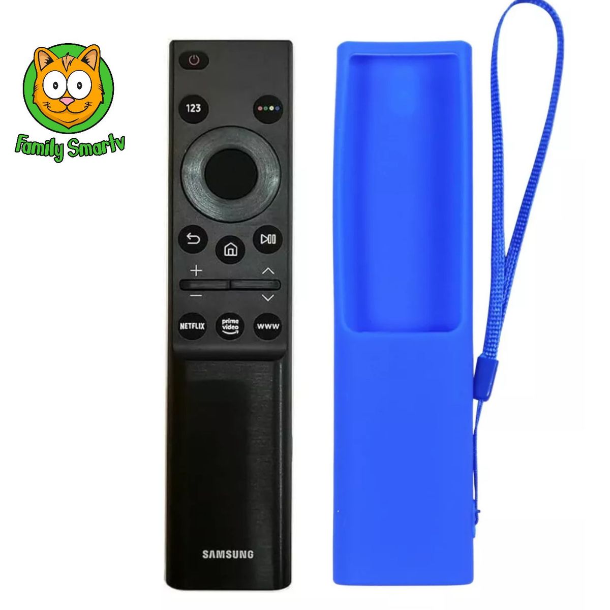 UNIVERSAL - Control Compatible Para Samsung Smart  Au7000 Au8000 + Funda Azul