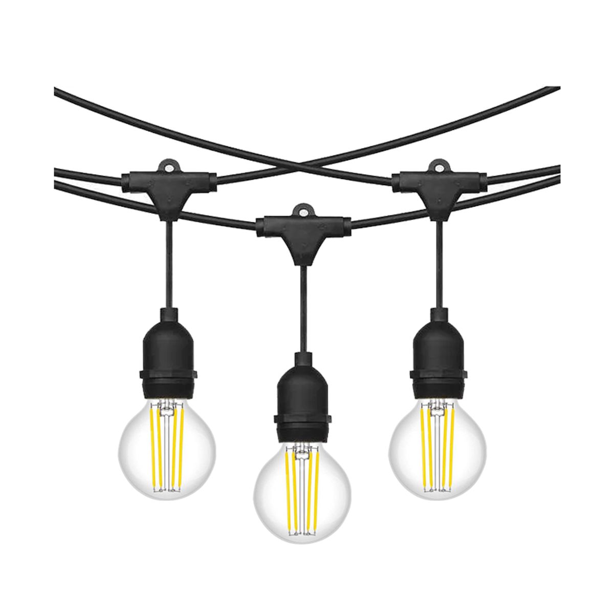 GENERICO - Cadeneta Luces Led Con Bombillas AMARILLAS X 10 Mts