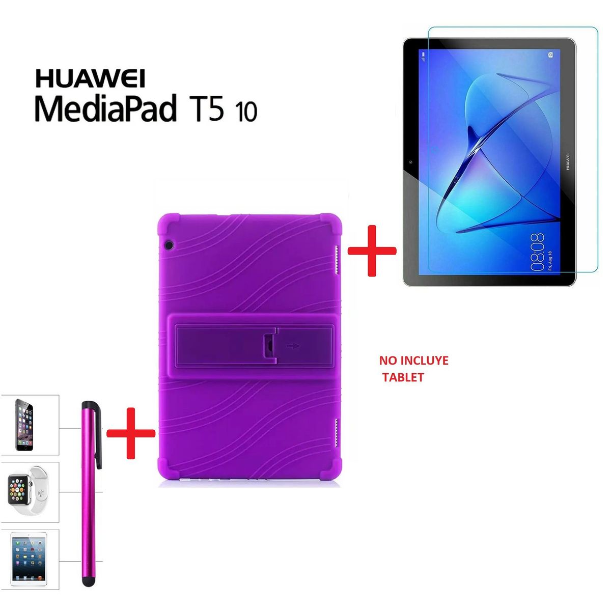 GENERICO - Funda + Mica Vidrio + Lapiz para Huawei MediaPad T5 10 Anti Golpes